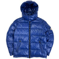 Moncler Royal Blue Glossy Hooded Puffer Jacket