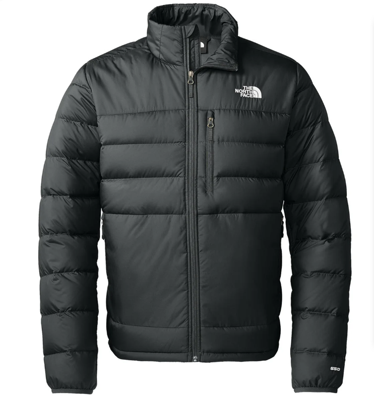 The North Face Black Chest Zip Stand Collar Puffer Jacket