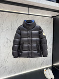 Moncler Black Blue Lining Stand Collar Puffer Jacket