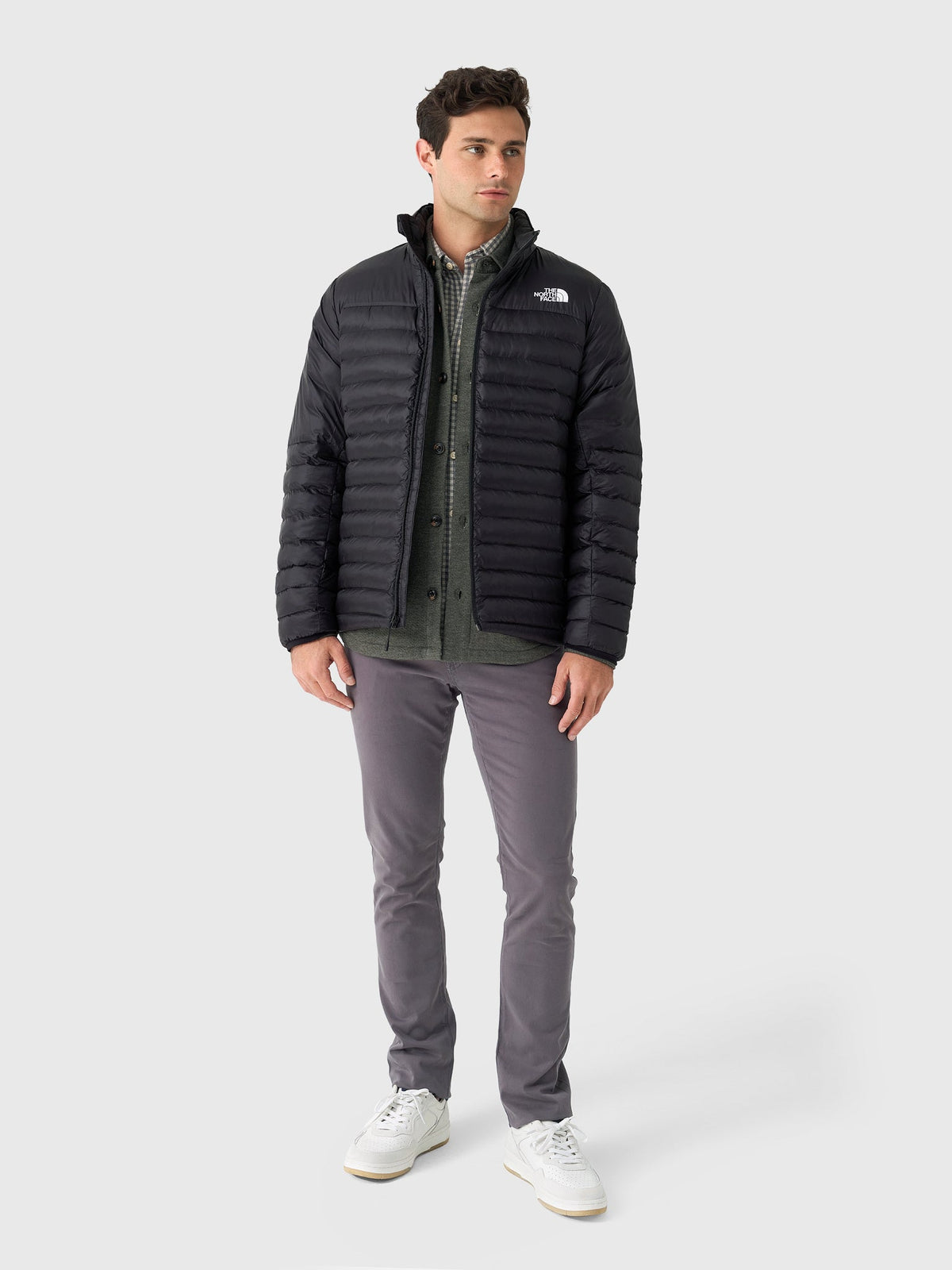 The North Face Black Stand Collar Narrow-Quilt Puffer Jacket