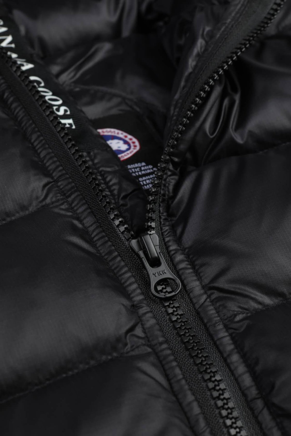 Canada Goose Black Contrast Stripe Hooded Puffer Jacket