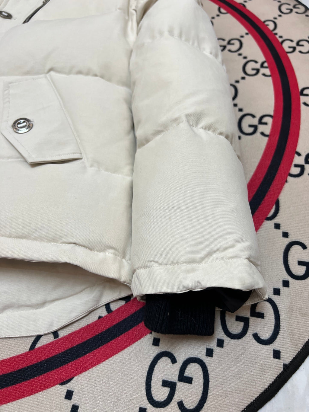 Moose Knuckles Ivory Fur-Trim Hooded Puffer Jacket