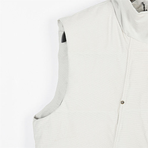 Moose Knuckles White Studded Quilted Puffer Vest