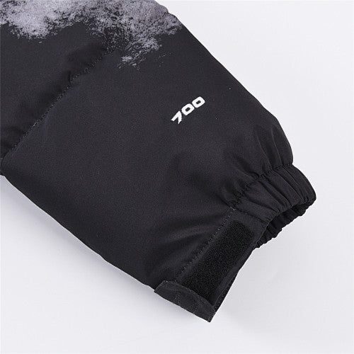 The North Face Black and White Cloud Print Puffer Jacket