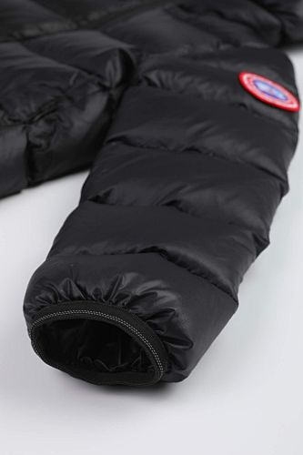 Canada Goose Black Contrast Stripe Hooded Puffer Jacket