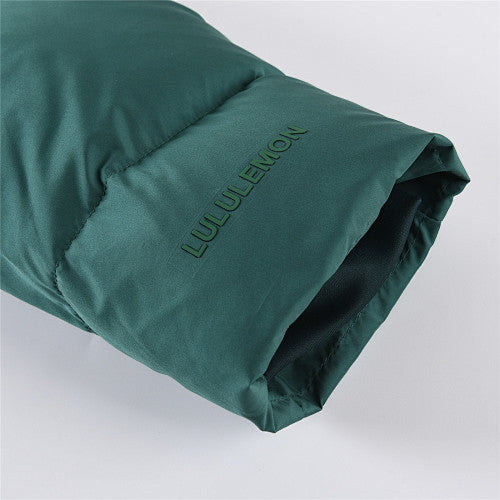 Lululemon Deep Teal Green Tonal Logo Hooded Puffer Jacket