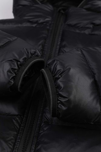 Canada Goose Black Contrast Stripe Hooded Puffer Jacket