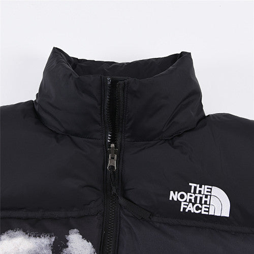 The North Face Black and White Cloud Print Puffer Jacket