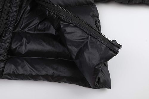 Canada Goose Black Contrast Stripe Hooded Puffer Jacket