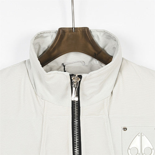 Moose Knuckles White Studded Quilted Puffer Vest