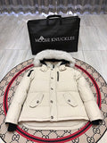 Moose Knuckles Ivory Fur-Trim Hooded Puffer Jacket