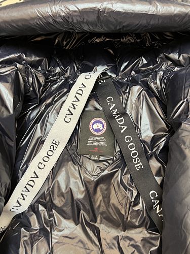Canada Goose Black Glossy Hooded Puffer Jacket