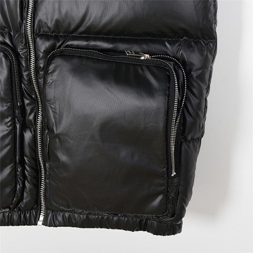Prada Black Glossy Quilted Puffer Vest