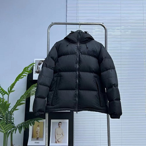 The North Face Black Tonal Logo Hooded Puffer Jacket