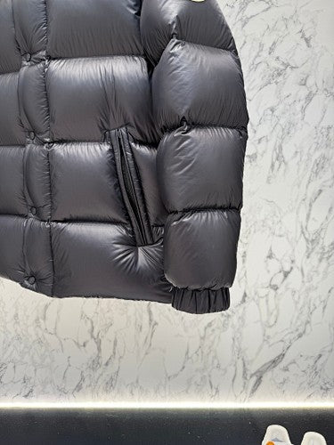 Moncler Black Blue Lining Stand Collar Puffer Jacket