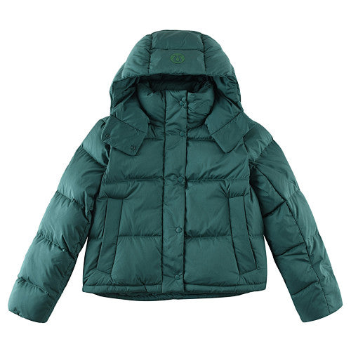 Lululemon Deep Teal Green Tonal Logo Hooded Puffer Jacket