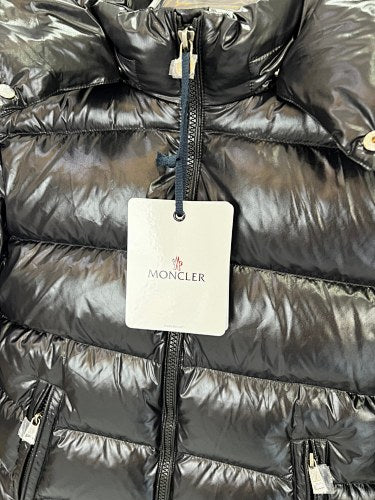 Moncler Black Glossy Hooded Puffer Jacket