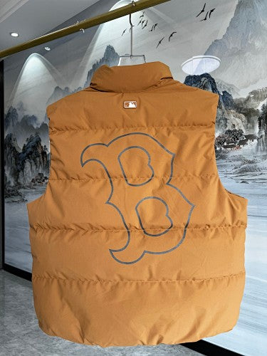 MLB Boston Red Sox Mustard Yellow Quilted Puffer Vest