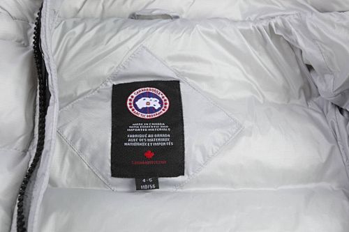 Canada Goose White Contrast Stripe Hooded Puffer Jacket