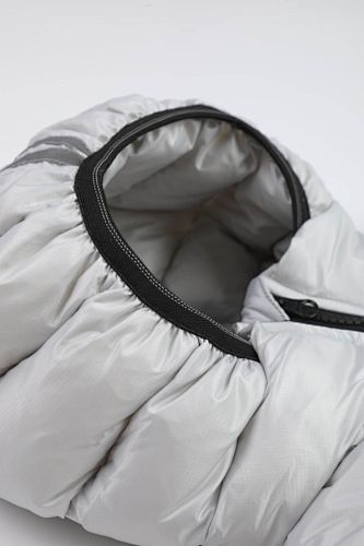 Canada Goose White Contrast Stripe Hooded Puffer Jacket