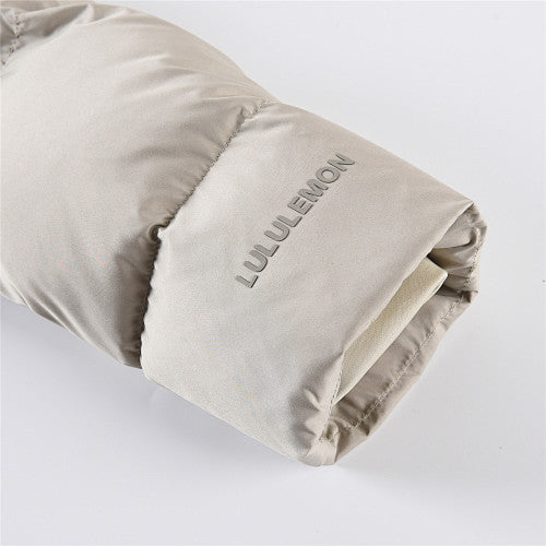 Lululemon Light Taupe Tonal Logo Hooded Puffer Jacket