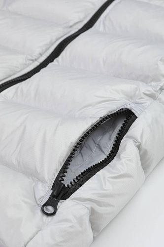 Canada Goose White Contrast Stripe Hooded Puffer Jacket