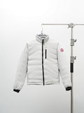 Canada Goose White Stand Collar Quilted Panel Jacket