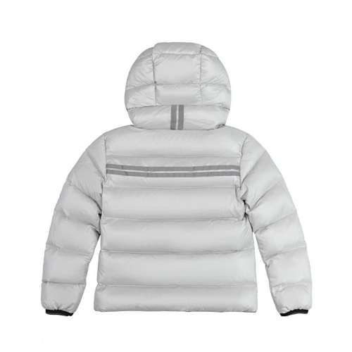 Canada Goose White Contrast Stripe Hooded Puffer Jacket