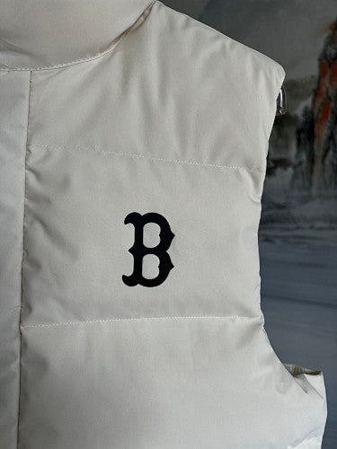 MLB Boston Red Sox White Quilted Puffer Vest