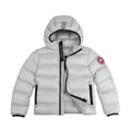 Canada Goose White Contrast Stripe Hooded Puffer Jacket