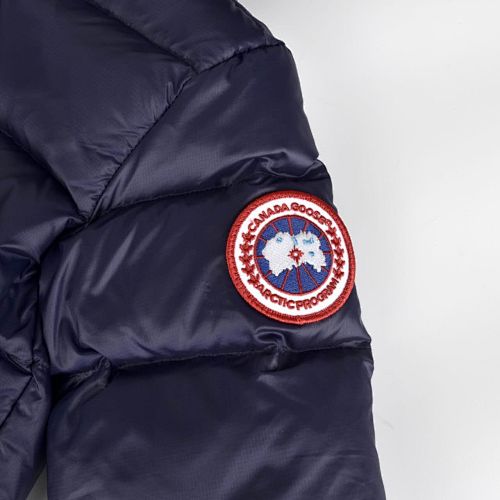 Canada Goose Navy Blue Contrast Stripe Hooded Puffer Jacket