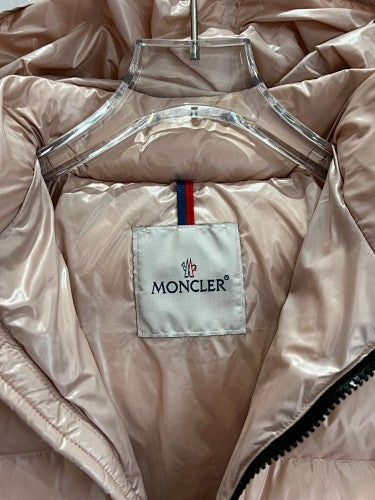 Moncler Rose Gold Glossy Hooded Puffer Jacket