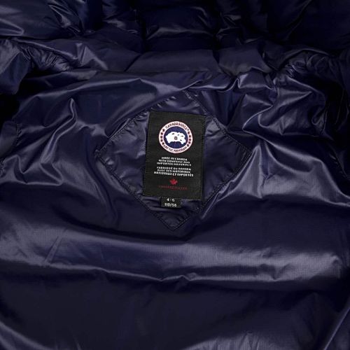 Canada Goose Navy Blue Contrast Stripe Hooded Puffer Jacket
