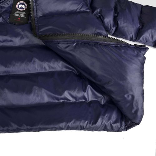 Canada Goose Navy Blue Contrast Stripe Hooded Puffer Jacket