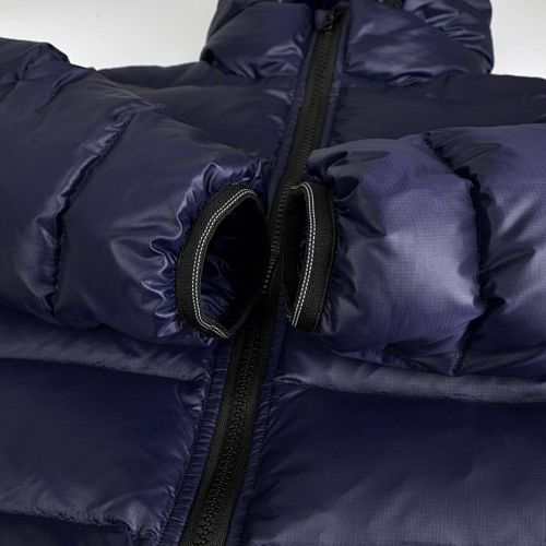 Canada Goose Navy Blue Contrast Stripe Hooded Puffer Jacket