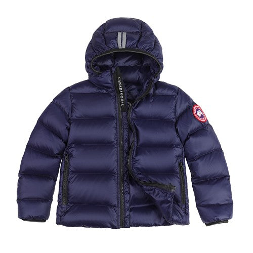 Canada Goose Navy Blue Contrast Stripe Hooded Puffer Jacket