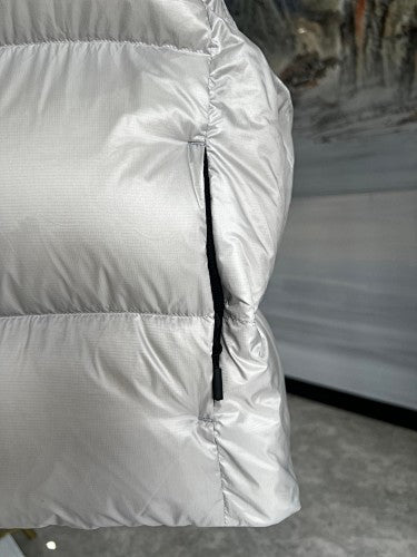 Canada Goose Silver Gray Glossy Quilted Puffer Vest