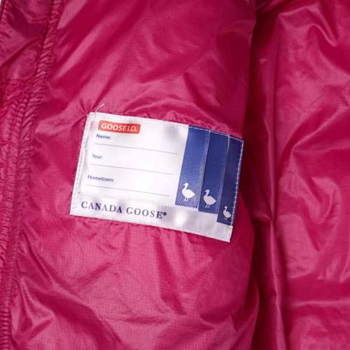 Canada Goose Fuchsia Pink Contrast Stripe Hooded Puffer Jacket