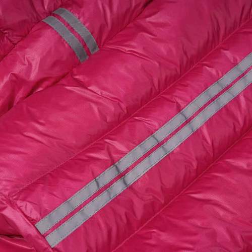Canada Goose Fuchsia Pink Contrast Stripe Hooded Puffer Jacket