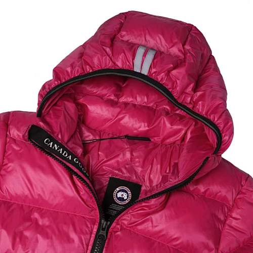 Canada Goose Fuchsia Pink Contrast Stripe Hooded Puffer Jacket