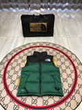 The North Face Forest Green and Black Colorblock Puffer Vest
