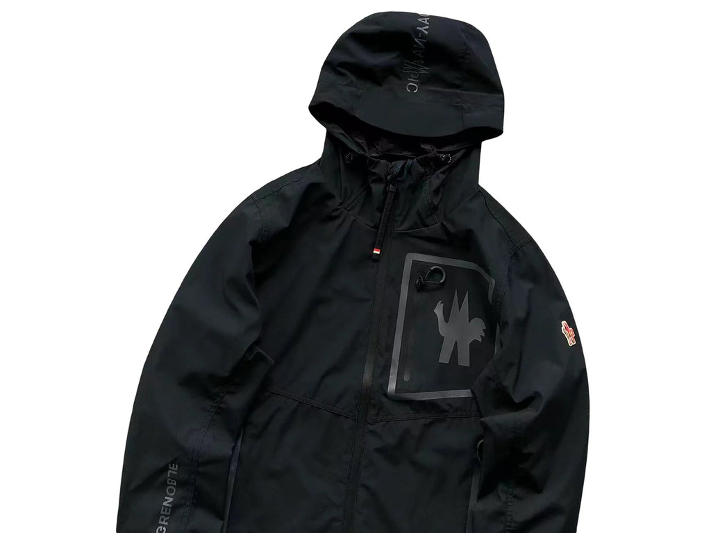 Moncler Grenoble Black Hooded Half-Zip Anorak Jacket