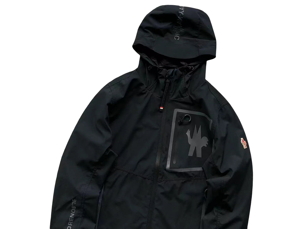 Moncler Grenoble Black Hooded Half-Zip Anorak Jacket