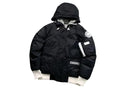 Canada Goose Black and White Contrast Hooded Bomber Jacket