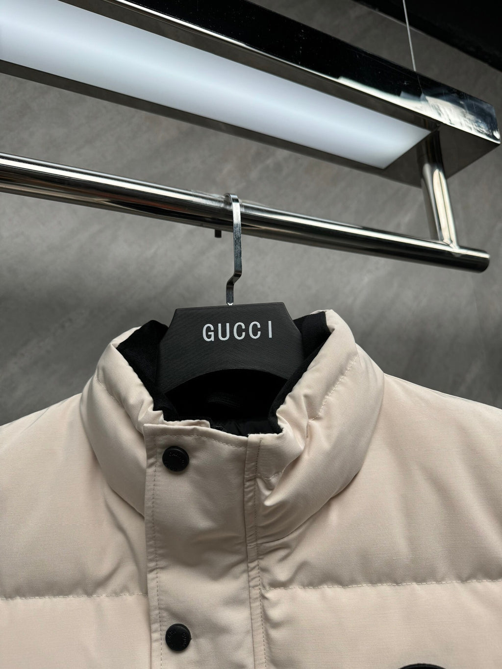 Canada Goose Ivory Black Patch Quilted Puffer Vest