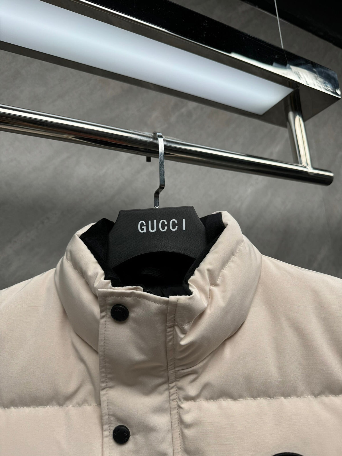 Canada Goose Ivory Black Patch Quilted Puffer Vest