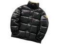 Moncler Black Olive Logo Patch Stand Collar Puffer Jacket