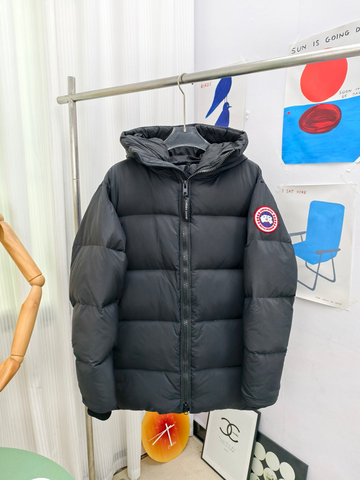 Canada Goose Black Hooded Quilted Puffer Jacket