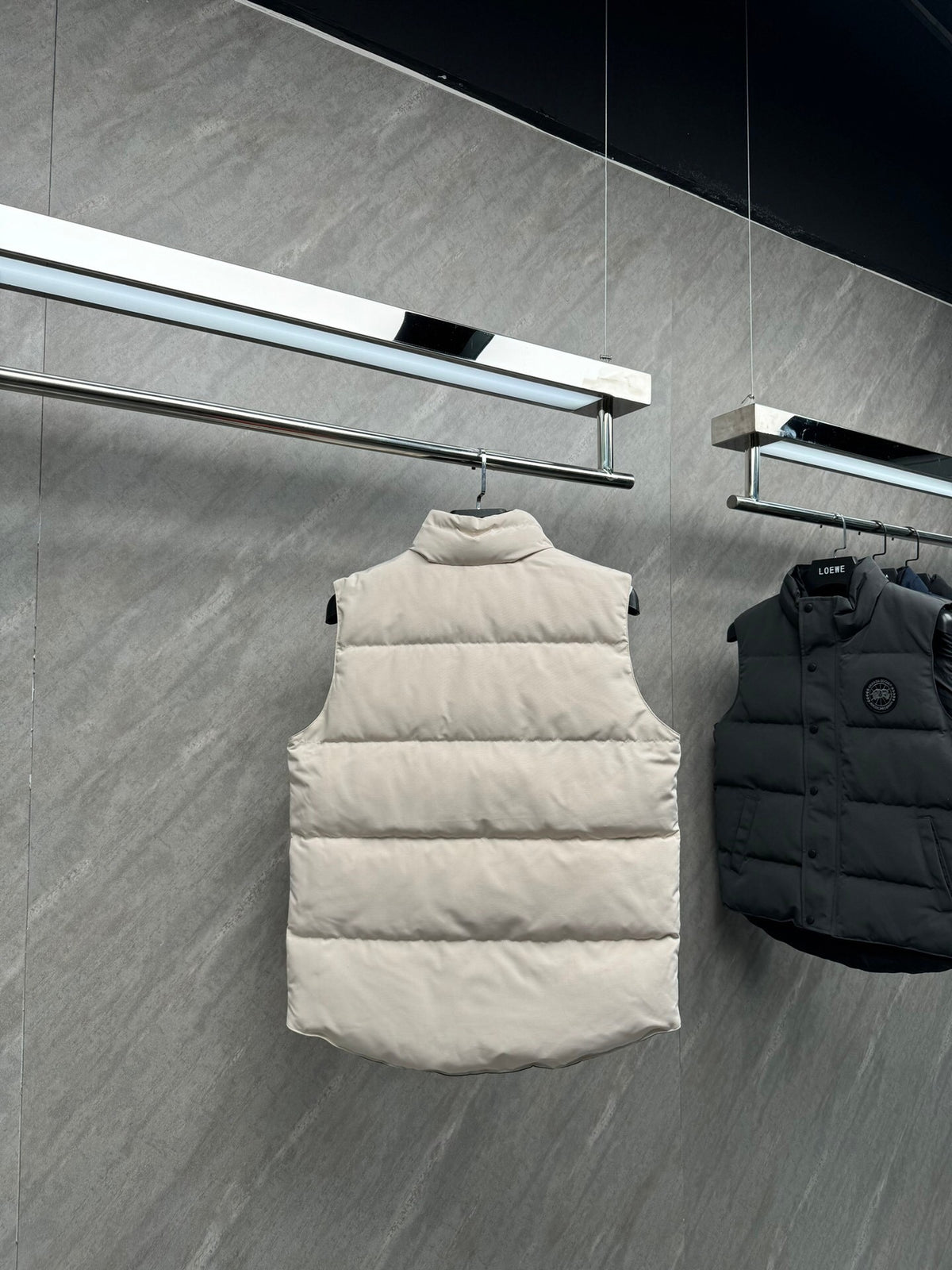 Canada Goose Ivory Black Patch Quilted Puffer Vest