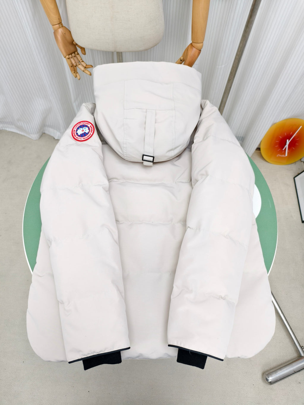 Canada Goose Ivory Fur-Trim Hooded Quilted Puffer Jacket